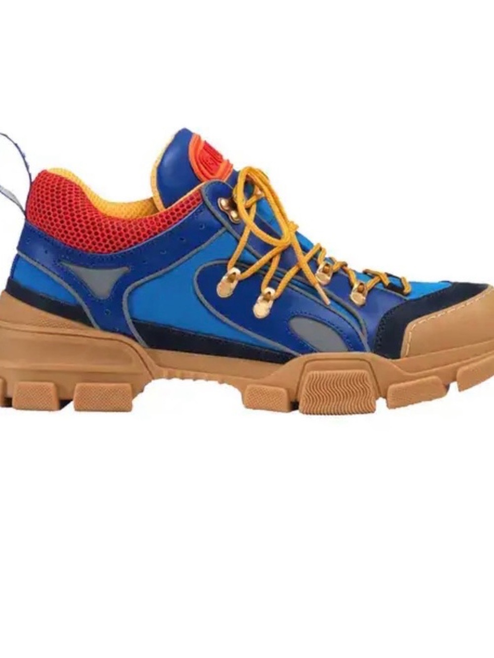 Gucci Blue, Red & Tan Chunky Trail Sneakers